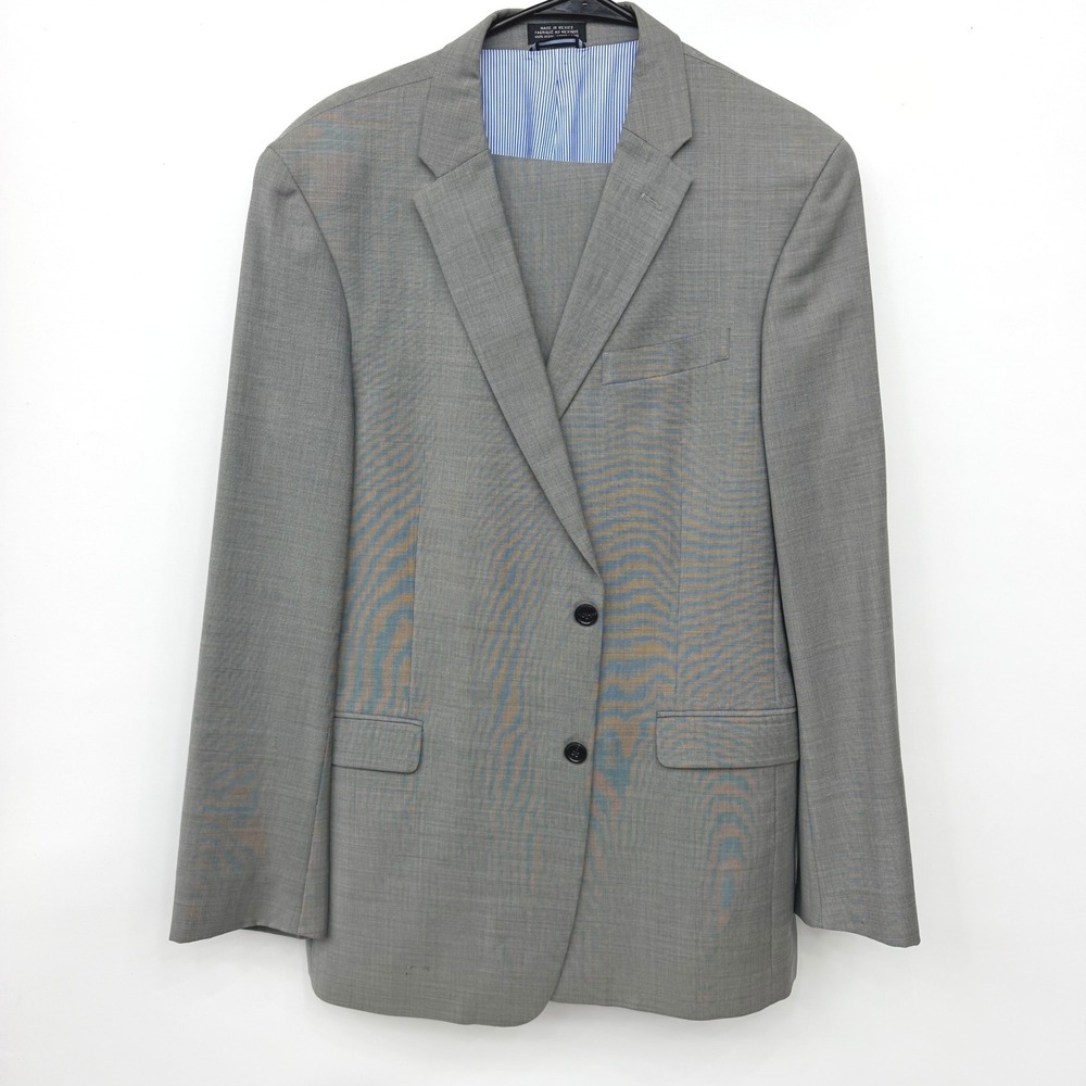 Tommy Hilfiger Wool Suit Grey Two Button Notch Lapel Mens Jacket44L Pants33x30